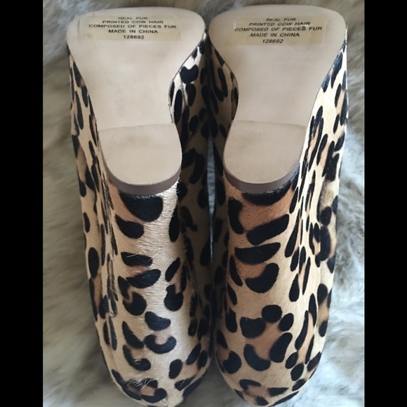 Steve Madden-Leopard Animal Print Pony Hair Wedges - Picture 4 of 7
